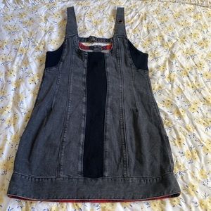 Free People denim overalls dress.